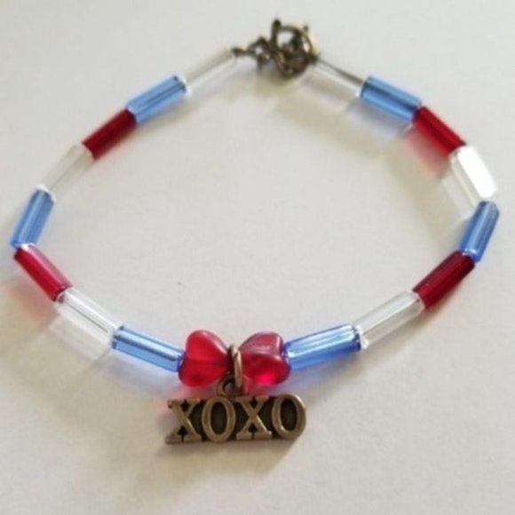 Red White Blue XOXO smaller Bracelet * Jewelry